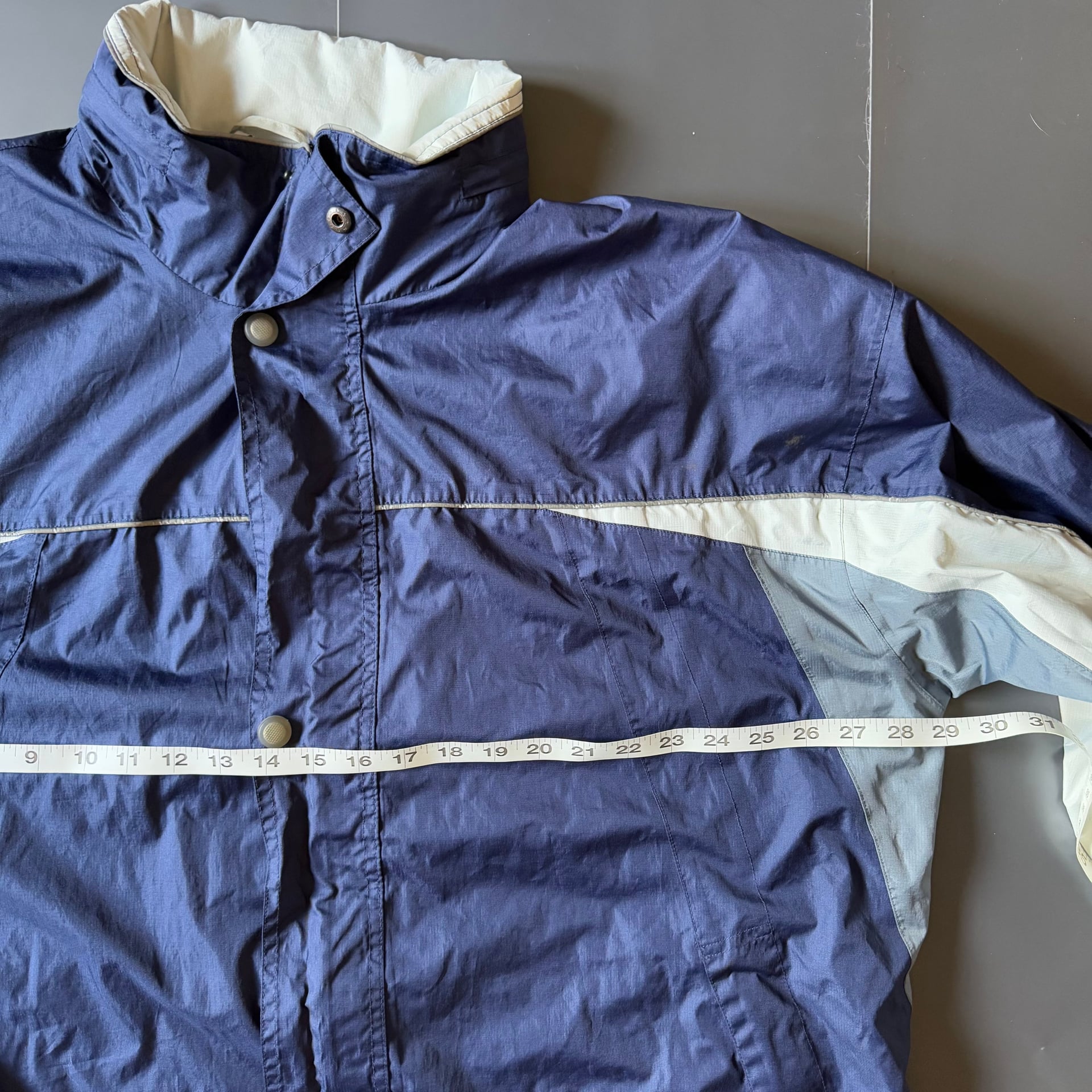 Full Zip Blue & White Windbreaker Jacket 4