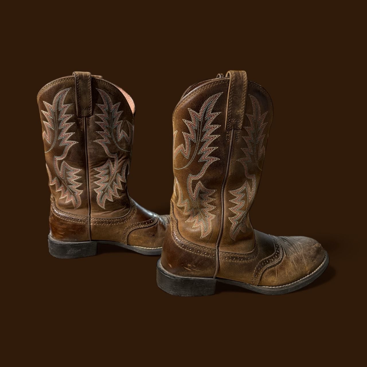 Ariat Heritage Stockman Women's Distressed Brown Western Cowboy Boots 5