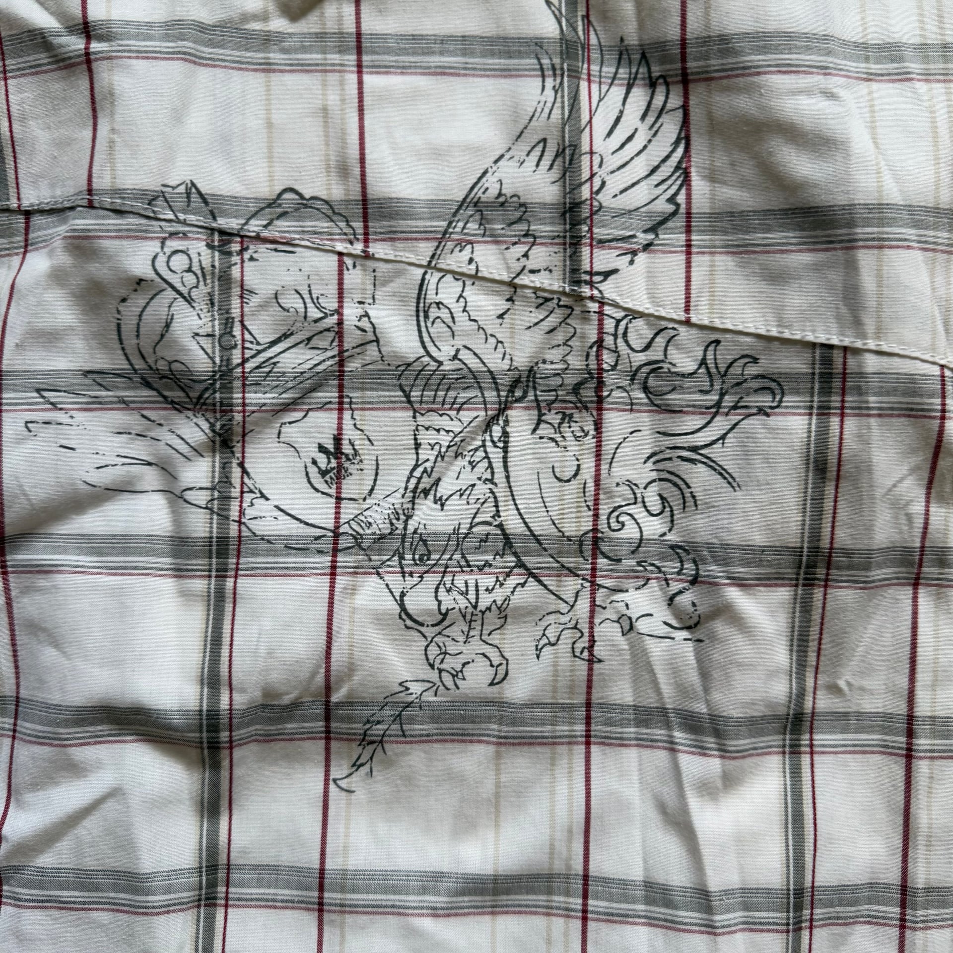 Micros Plaid Western Snap Shirt with Embroidered Design - Men's Medium 7