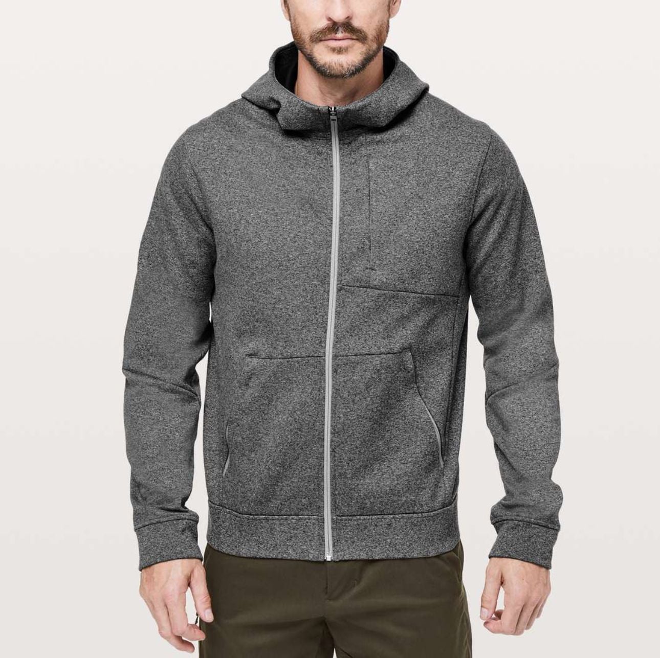 Lululemon City Sweat Zip Hoodie Thermo Heathered Light Cast Men's 8