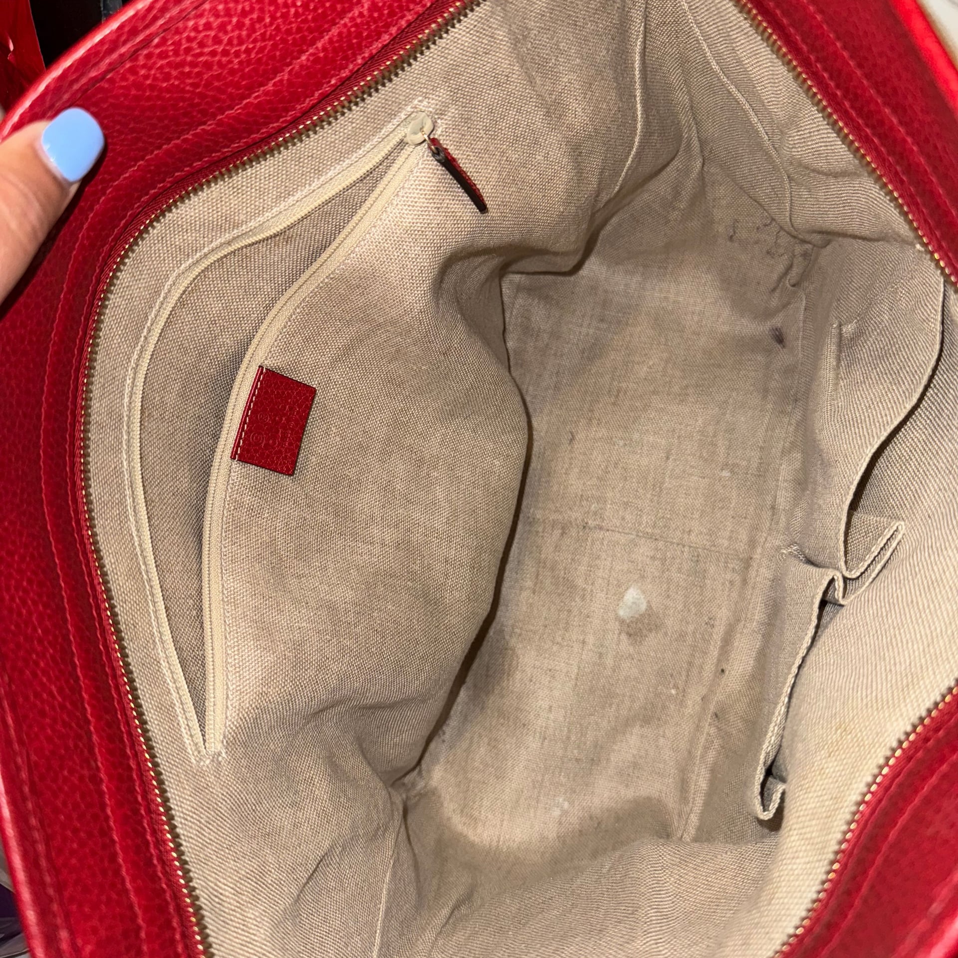 Gucci Bree GG Canvas Tote Bag in Red AUTHENTIC 3