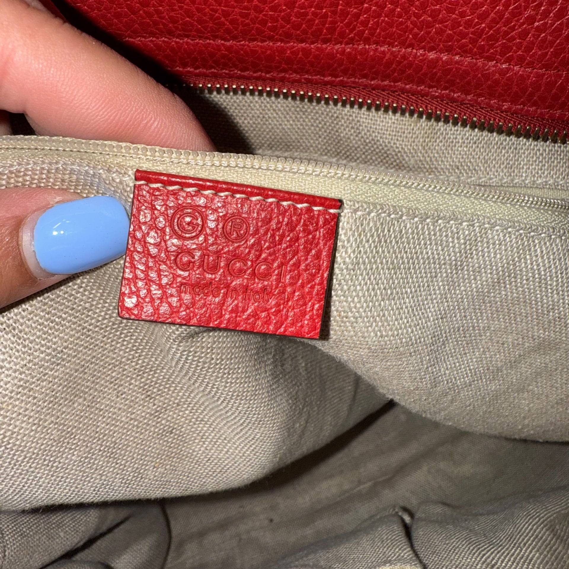 Gucci Bree GG Canvas Tote Bag in Red AUTHENTIC 4