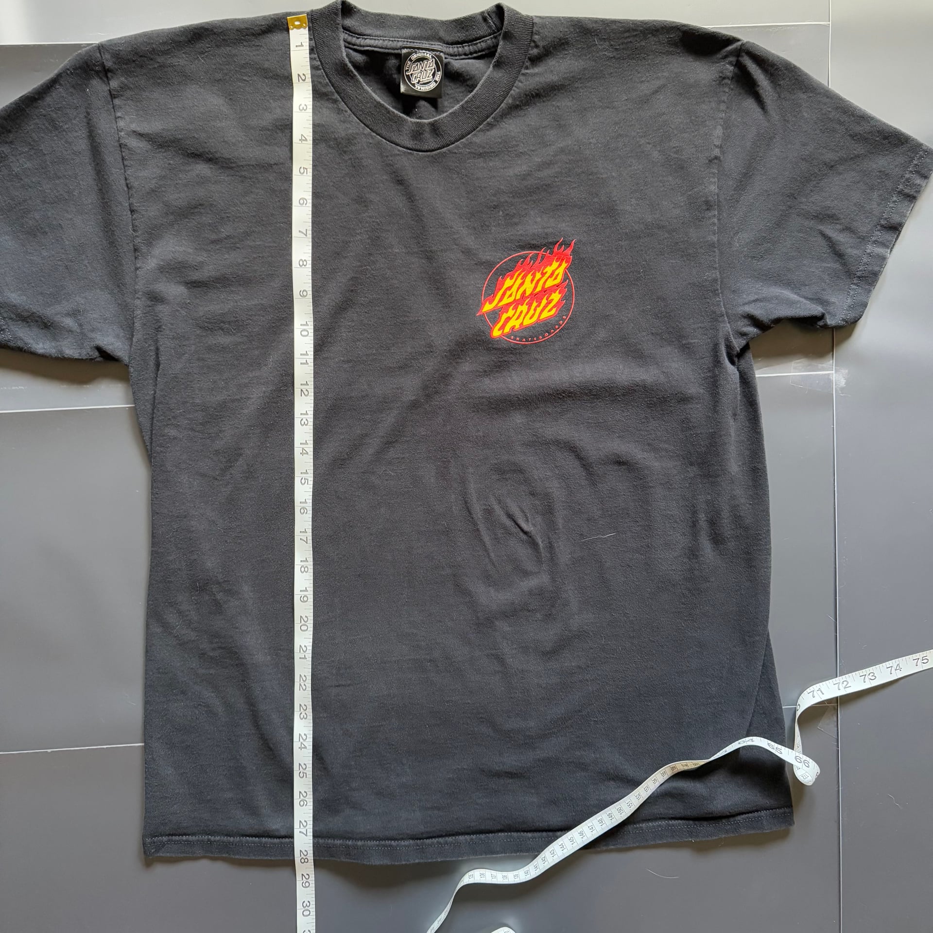 Santa Cruz Skateboards Flame Logo Black T-Shirt 3