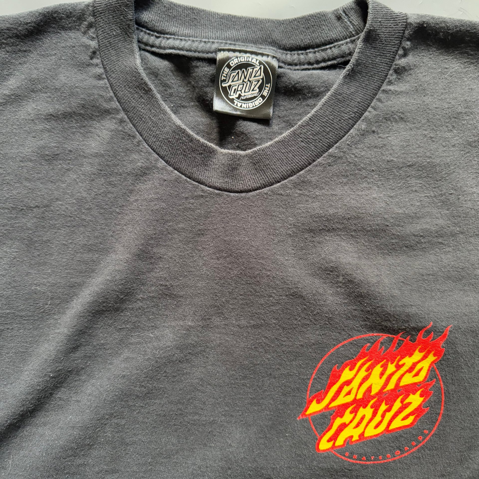 Santa Cruz Skateboards Flame Logo Black T-Shirt 7