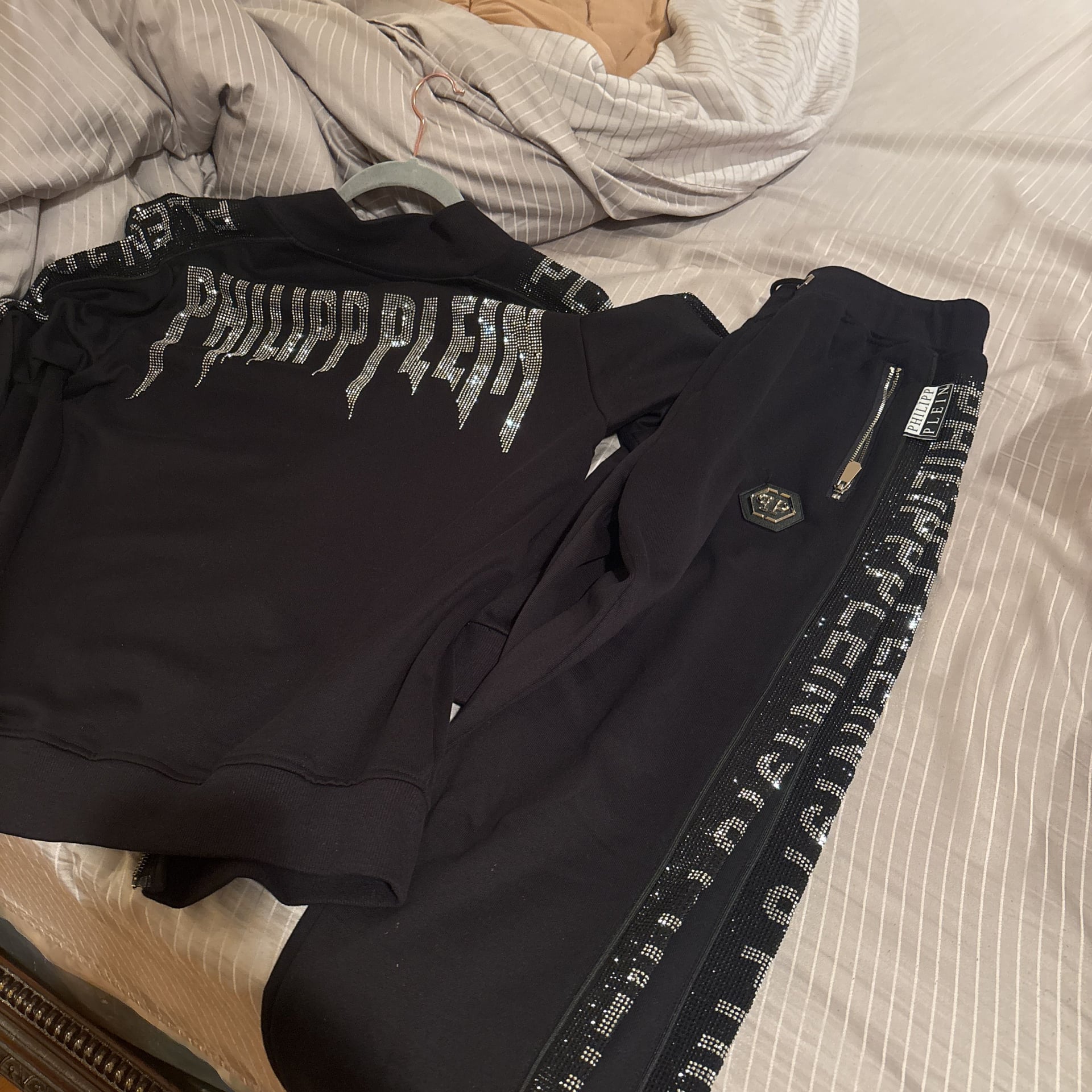 Philipp Plein Black Rhinestone Embellished Hoodie 1
