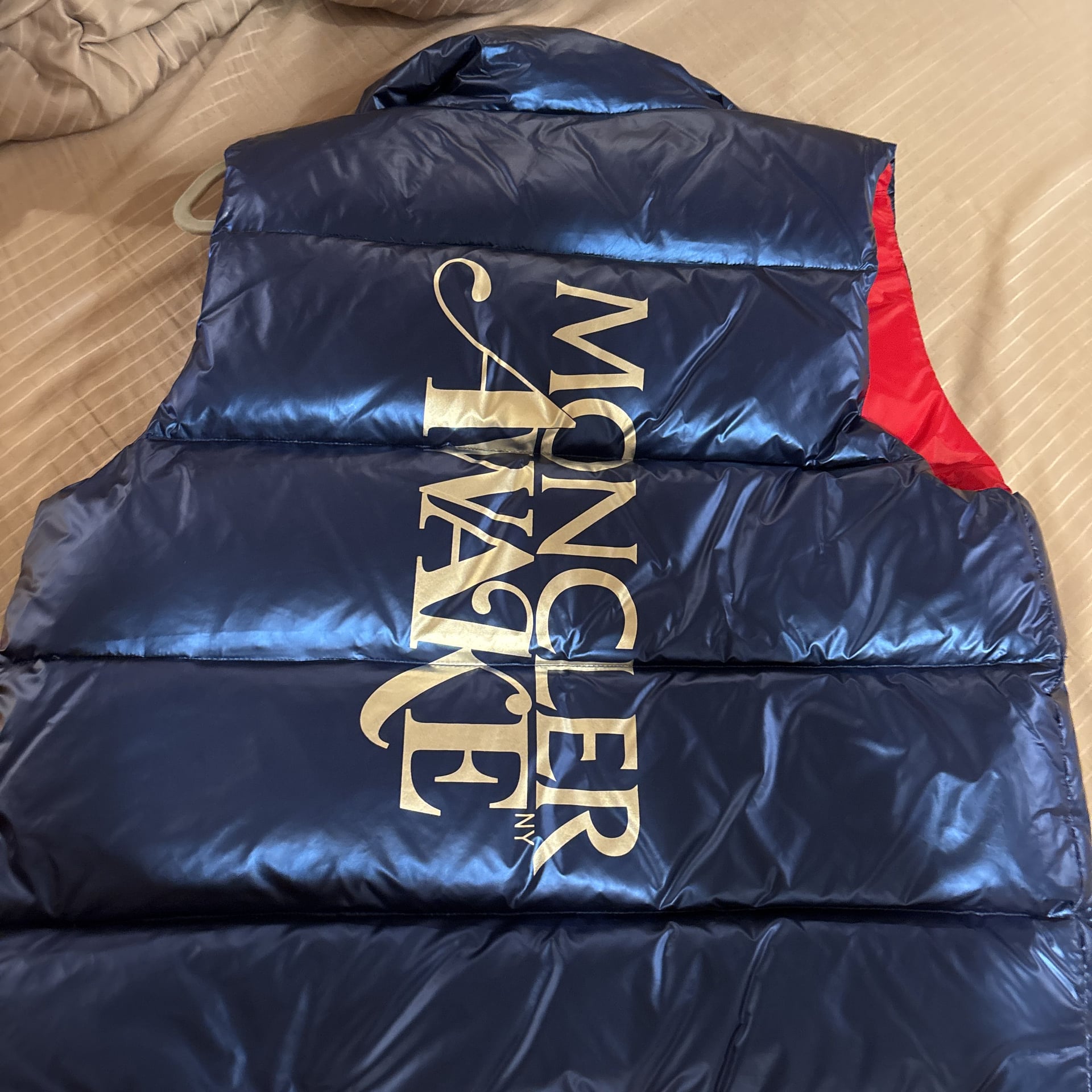 Moncler Men's Dark Blue Quilted Down Puffer Vest 2
