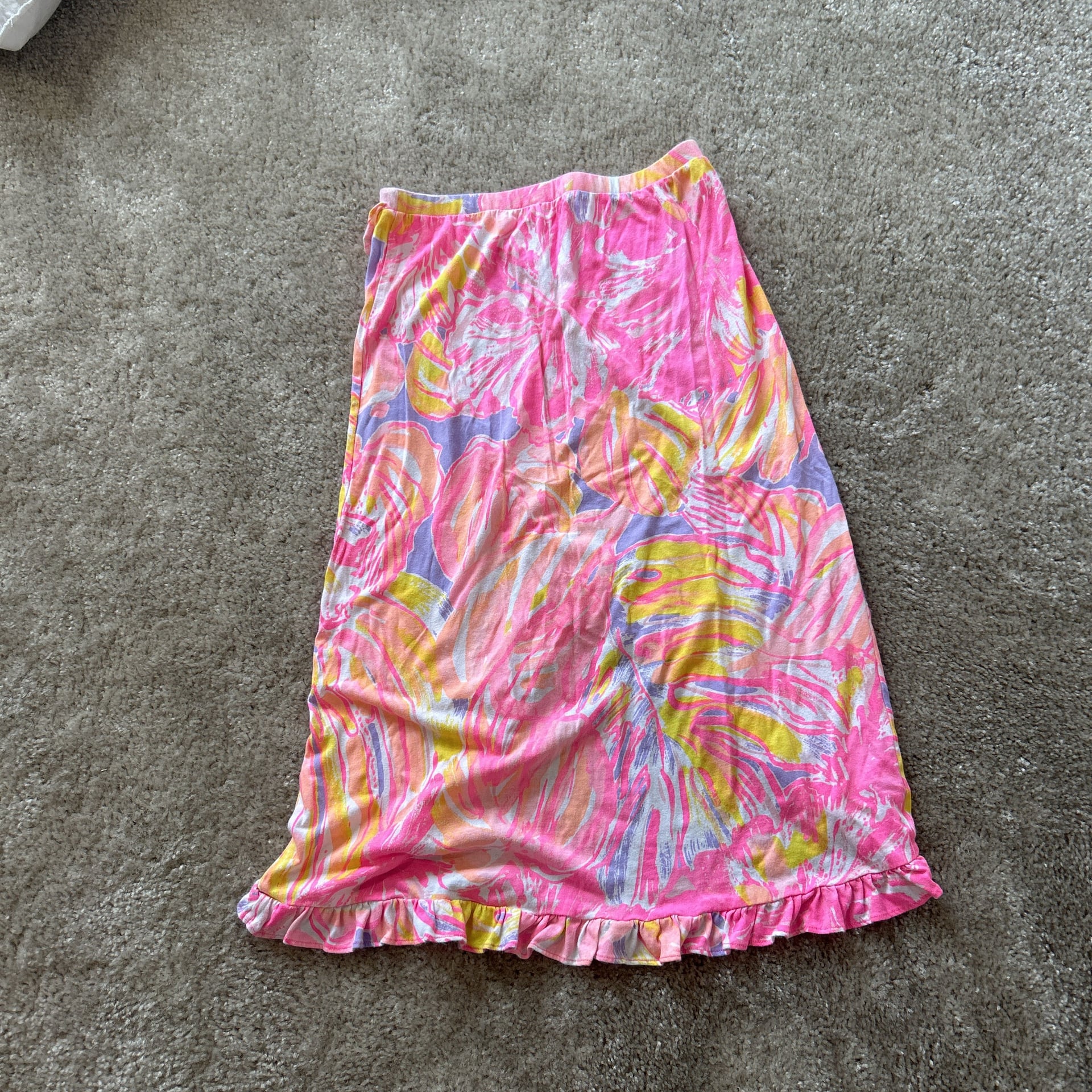 Lilly Pulitzer Girls Rebekah High Low Skirt Ruffle Cotton L 8-10 Years 3