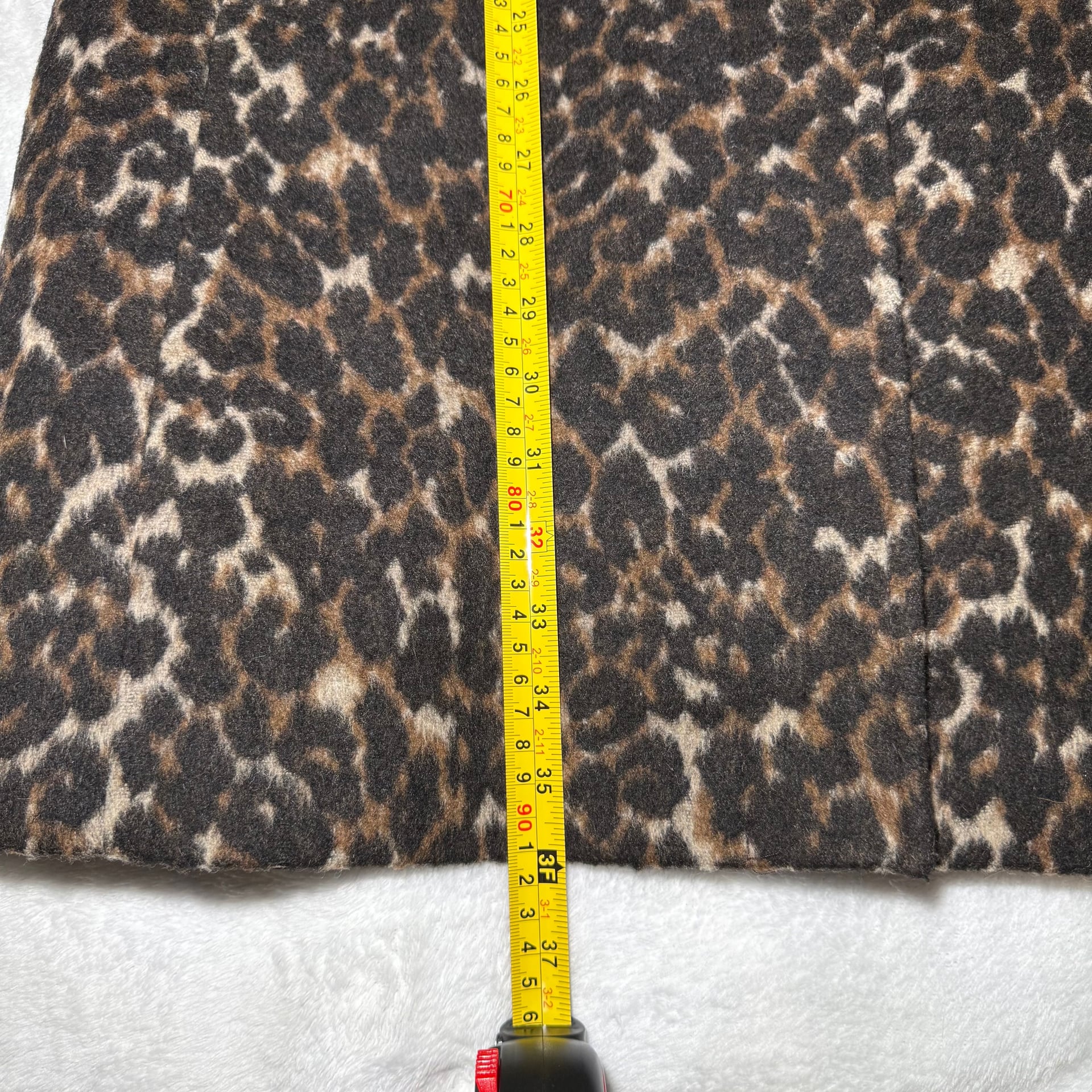 Via Spiga Leopard Print Wool Blend Walker Coat Sz 14 8
