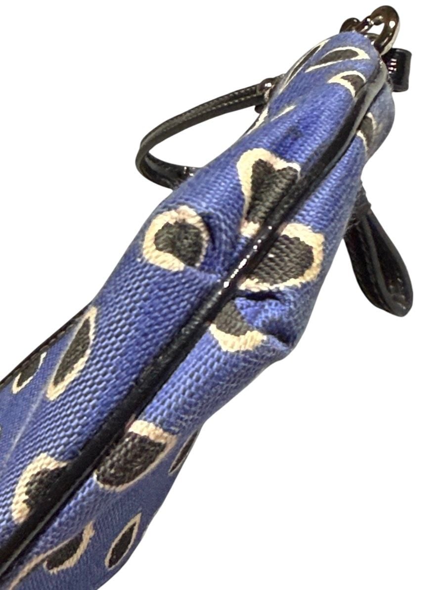 Coach Wristlet 10 Pockets Blue & Black Dot Large Top-Zipper Mini Handbag Women’s OS 7