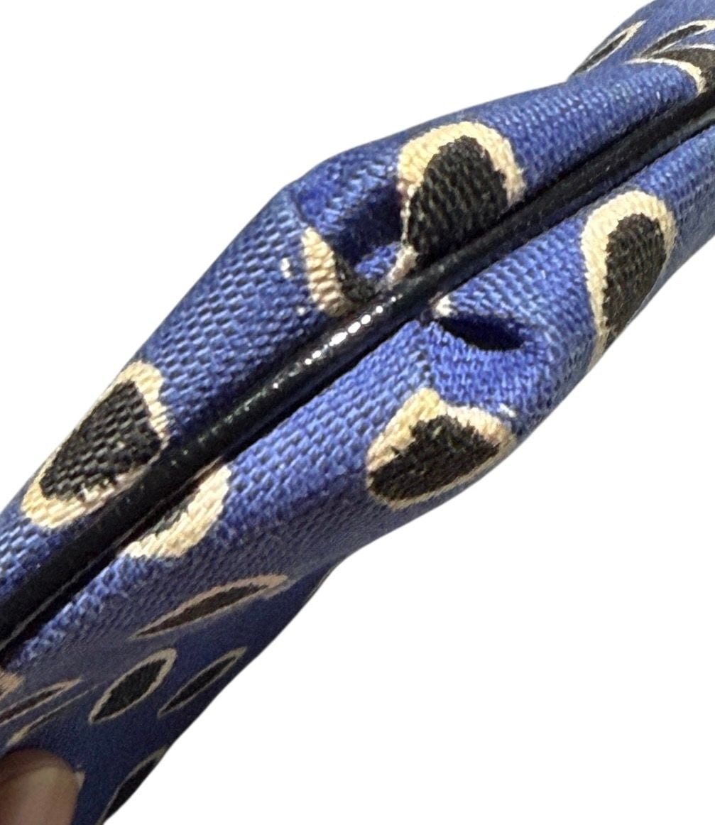 Coach Wristlet 10 Pockets Blue & Black Dot Large Top-Zipper Mini Handbag Women’s OS 8