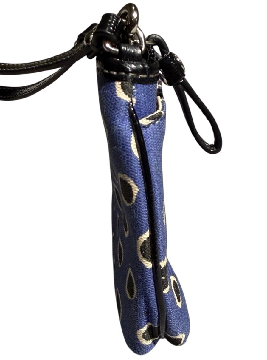 Coach Wristlet 10 Pockets Blue & Black Dot Large Top-Zipper Mini Handbag Women’s OS 9