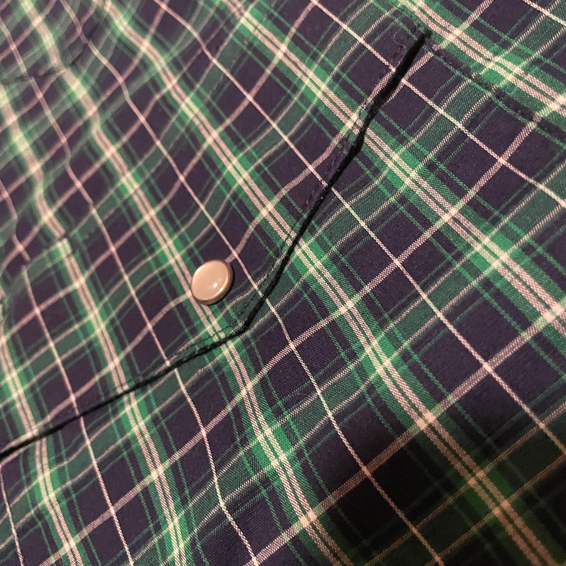 Wrangler Green Plaid Pearl Snap Western Long Sleeve Shirt 5