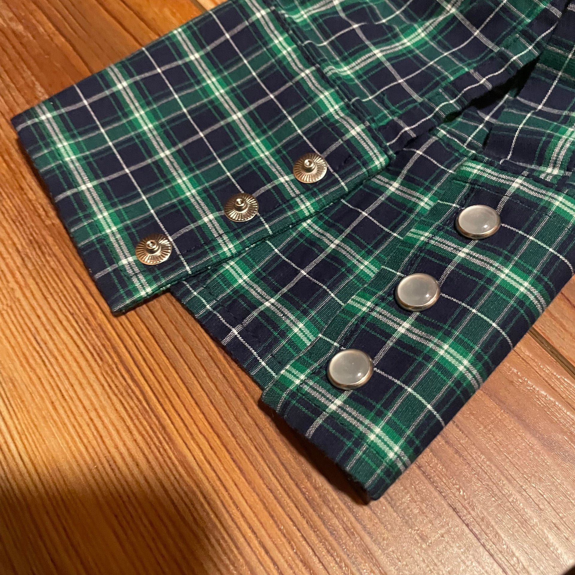 Wrangler Green Plaid Pearl Snap Western Long Sleeve Shirt 6