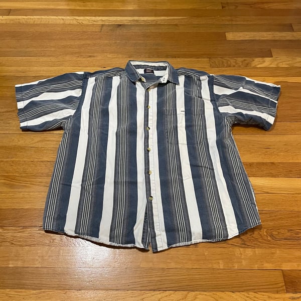 Vintage Faded Glory Men's Striped Button Down Short Sleeve Shirt 2XL