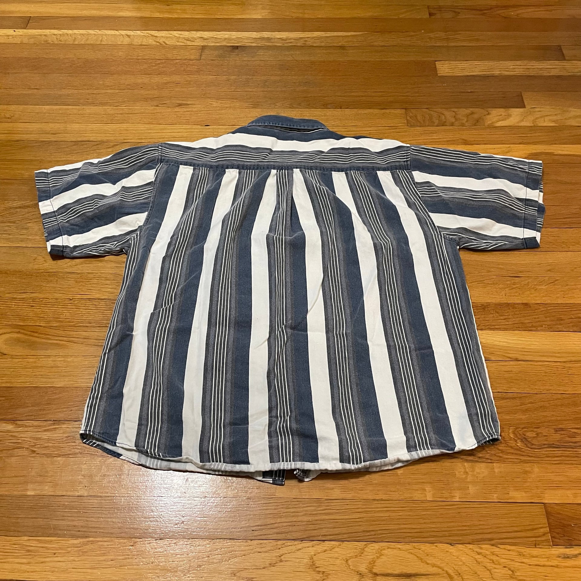 Vintage Faded Glory Men's Striped Button Down Short Sleeve Shirt 2XL 3