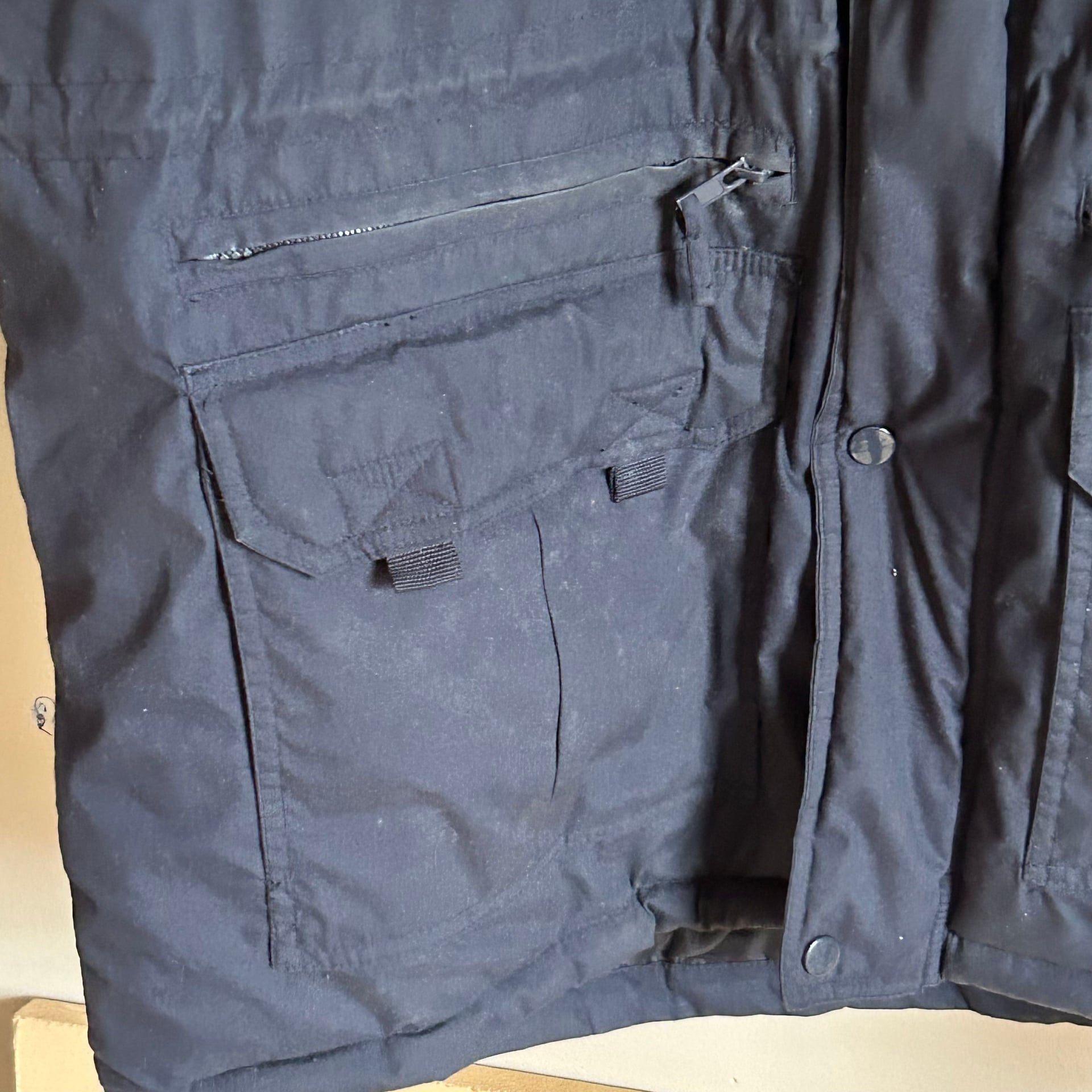 Vintage X Dimension by Ten West Navy Blue waterproof Down Jacket Plaid Lining 5