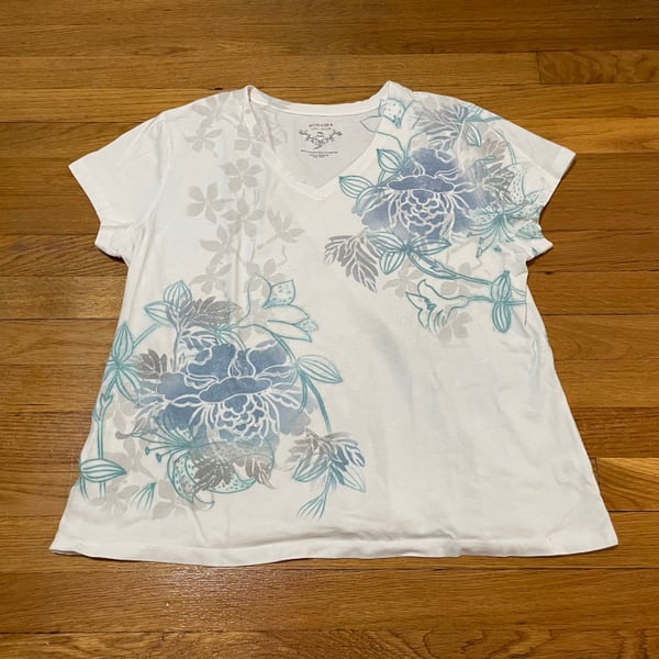 Ruby Rd Woman’s Short Sleeve Embellished Beads Blouse Top XL