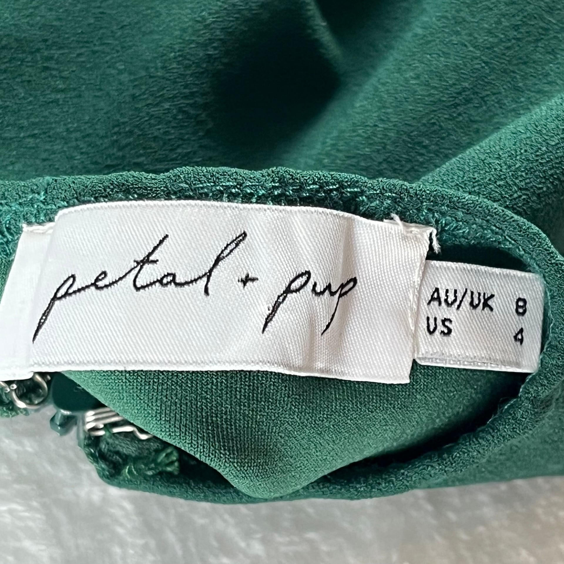 Petal + Pup Yvonne Emerald Ruffle Cutout Hi Lo Mermaid Dress US 4 8