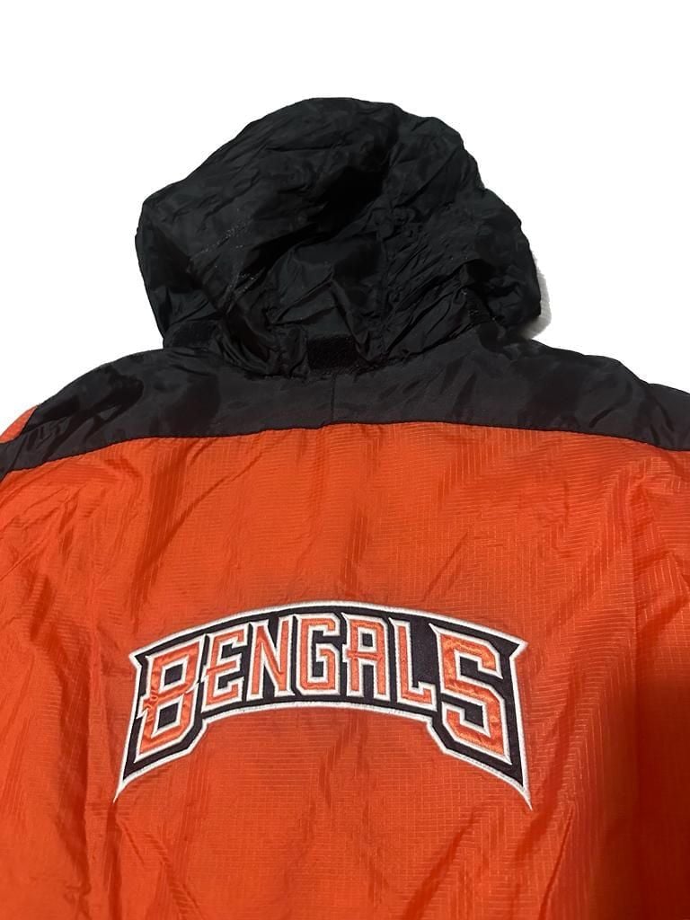 Vintage Cincinnati Bengals NFL Zip Up Insulated Jacket w/ Hideaway Hood 5