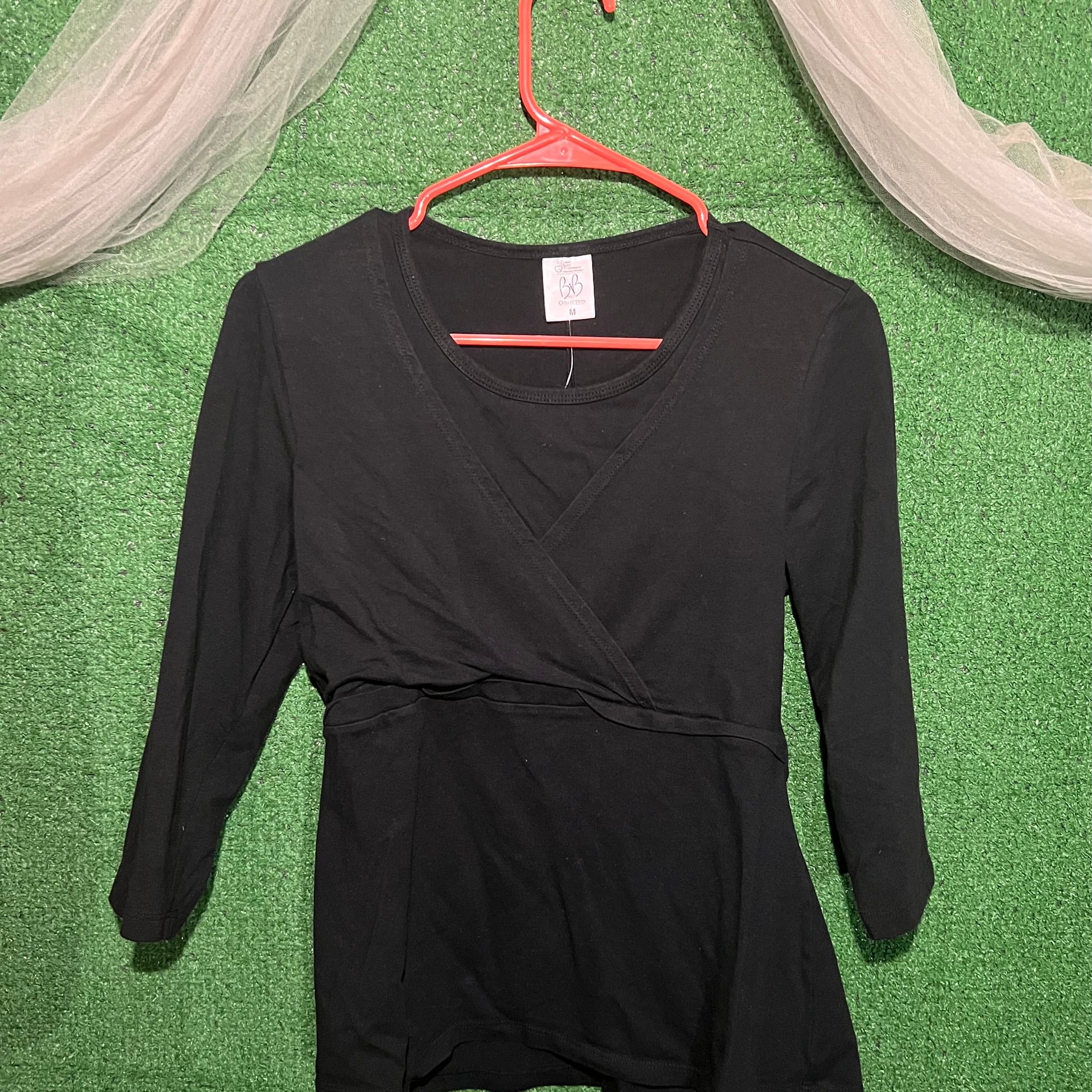 Breast is Best Wrap Stretch Swing Top Black 2