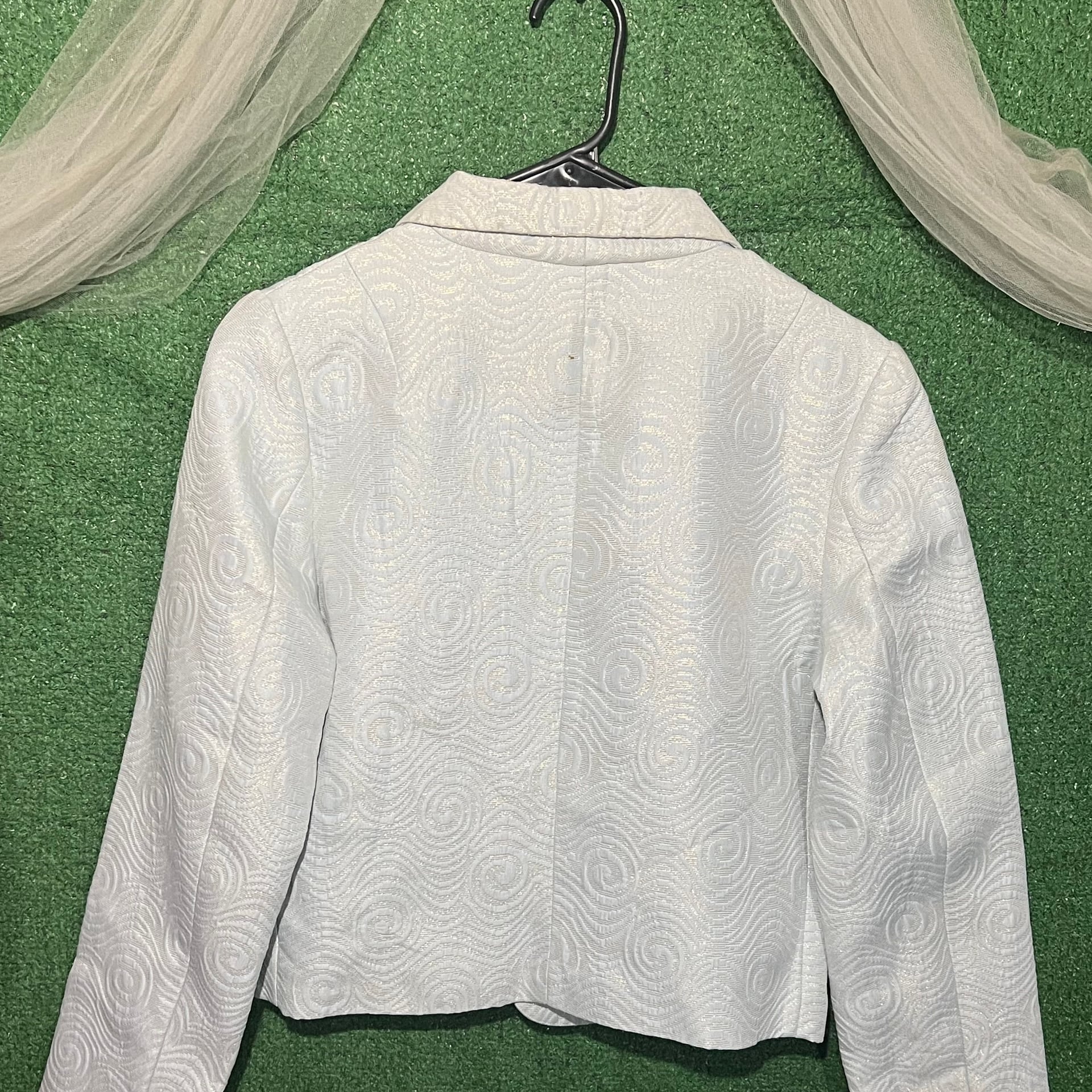 Old Navy Ivory Swirls Jacquard Blazer 3