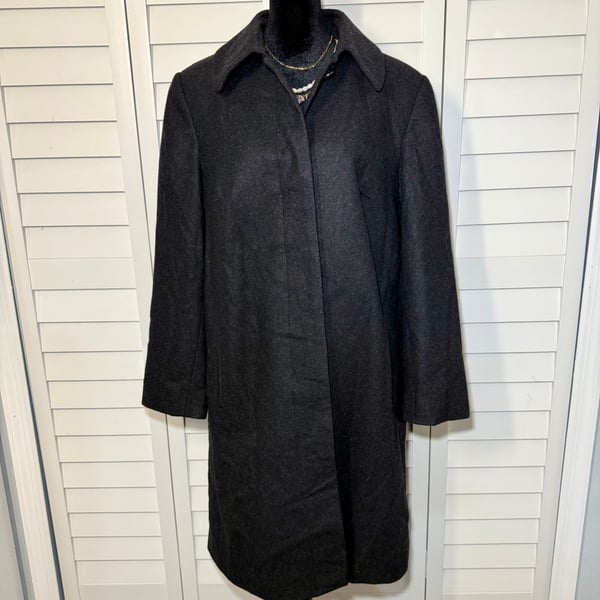 Harve Benard Woman Charcoal Wool Blend Long Lined Coat Women’s 14W
