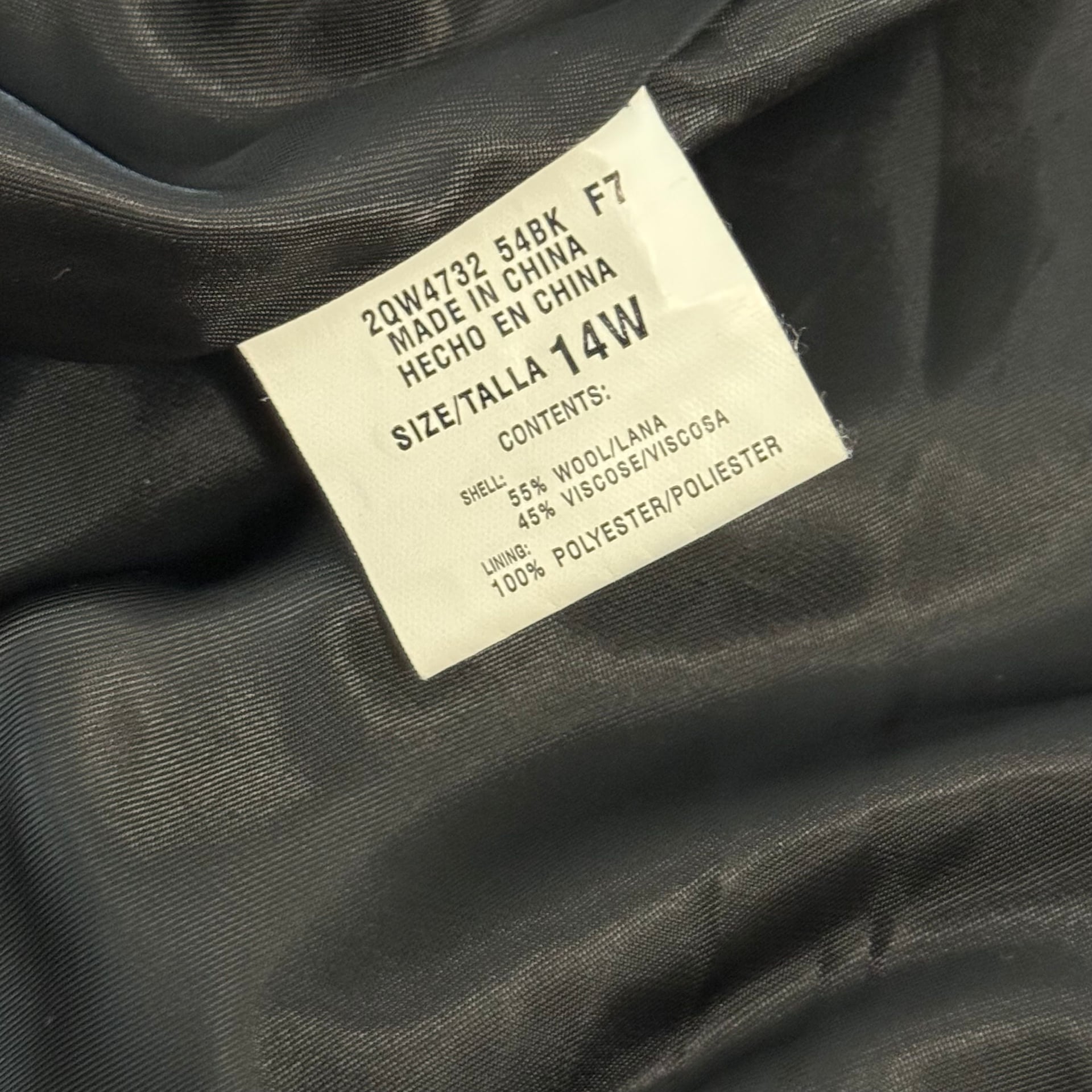 Harve Benard Woman Charcoal Wool Blend Long Lined Coat Women’s 14W 8