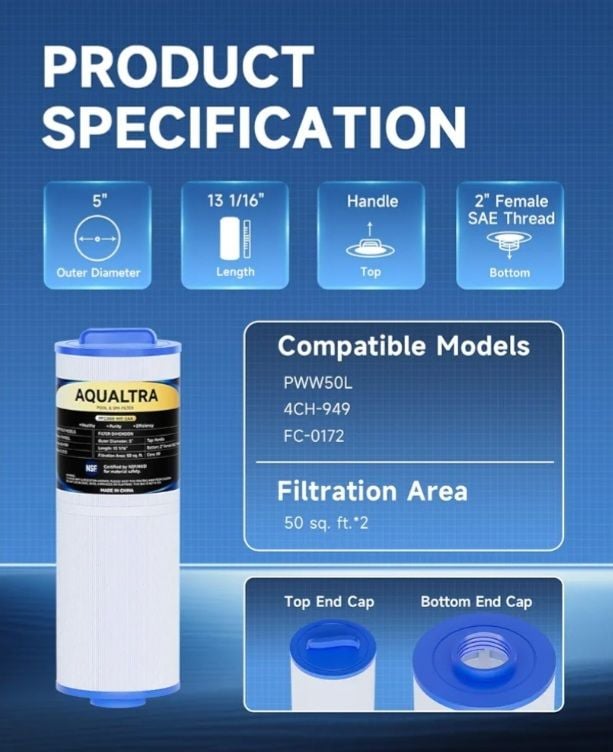 AQUALTRA Pool & Spa Filter 2 Pack, New/Sealed 3