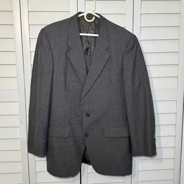 Christian Dior Grand Luxe Collection Gray Striped Blazer Jacket 46L