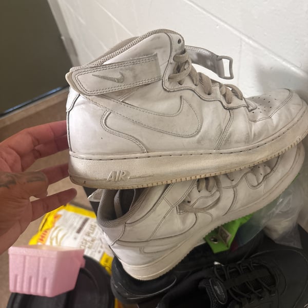 Nike Air Force 1 AF1 Mid 2011 White Men's Size 14 315123-111 Pre-Owned