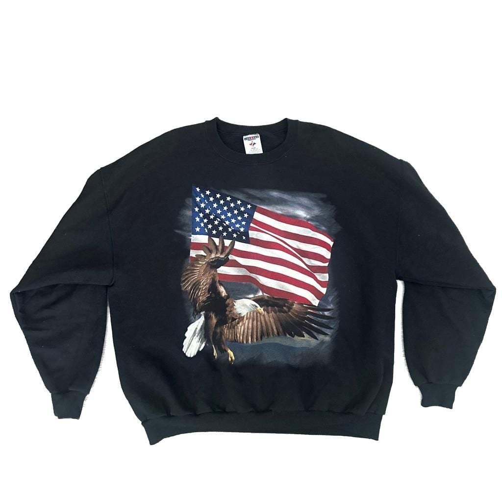 Vintage Bald Eagle United States Of America Flag Sweatshirt 2