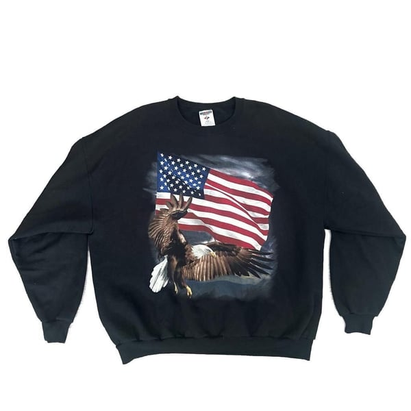 Vintage Bald Eagle United States Of America Flag Sweatshirt