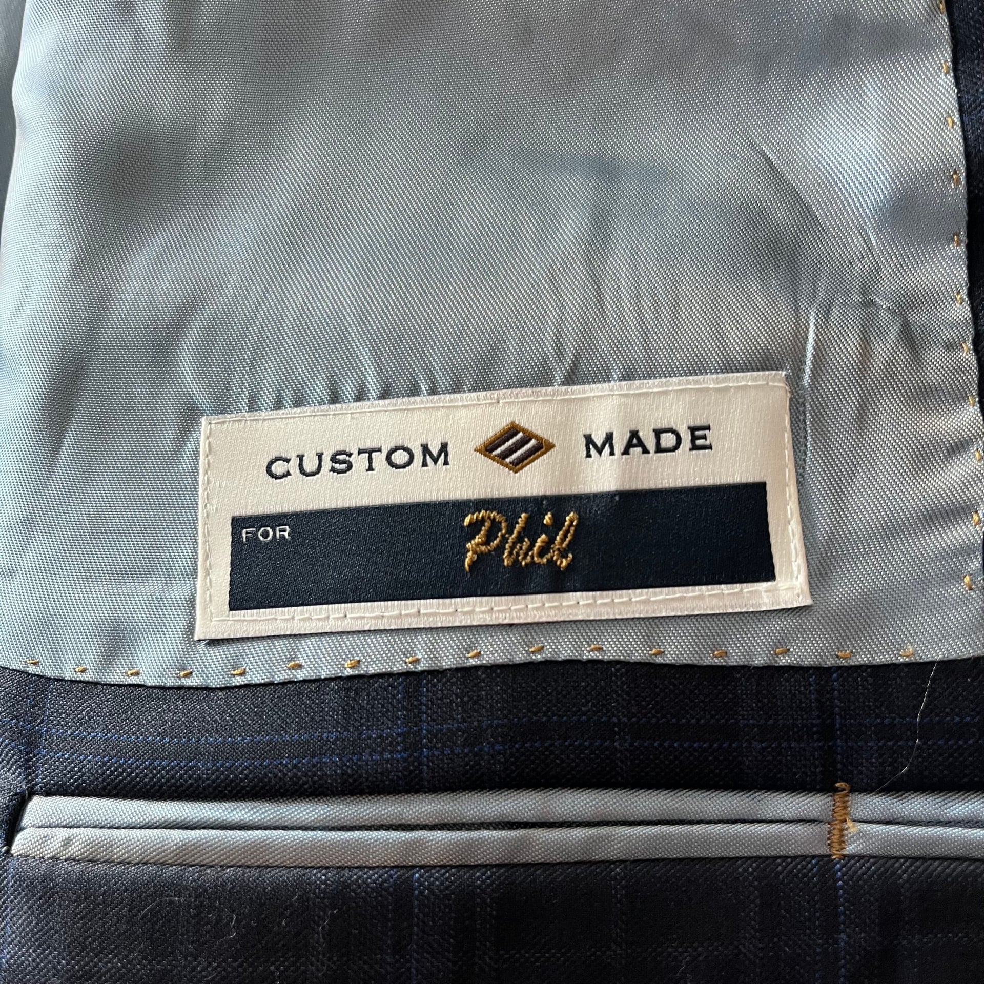 Joseph Abboud navy plaid wool suit 2-button jacket & pants 54L/43L NWT 9