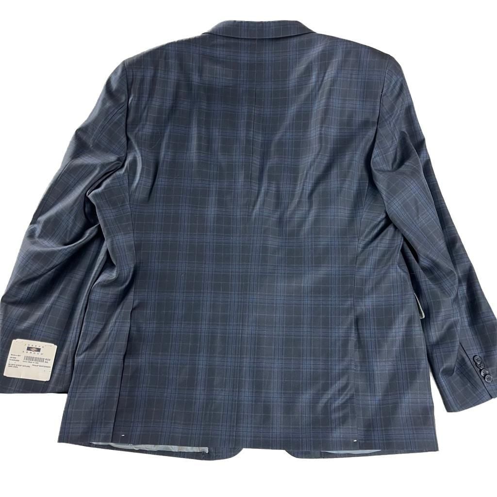 Joseph Abboud navy plaid wool suit 2-button jacket & pants 54L/43L NWT 3