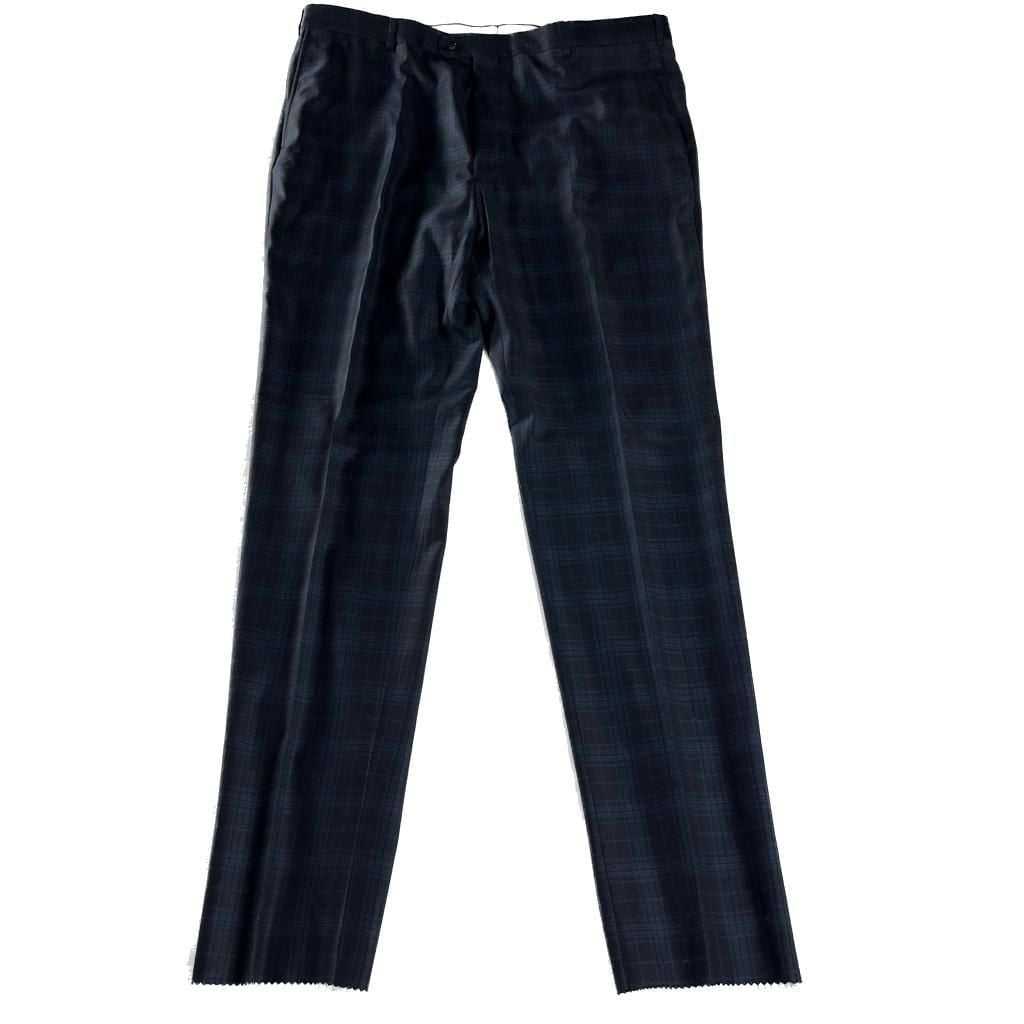 Joseph Abboud navy plaid wool suit 2-button jacket & pants 54L/43L NWT 5