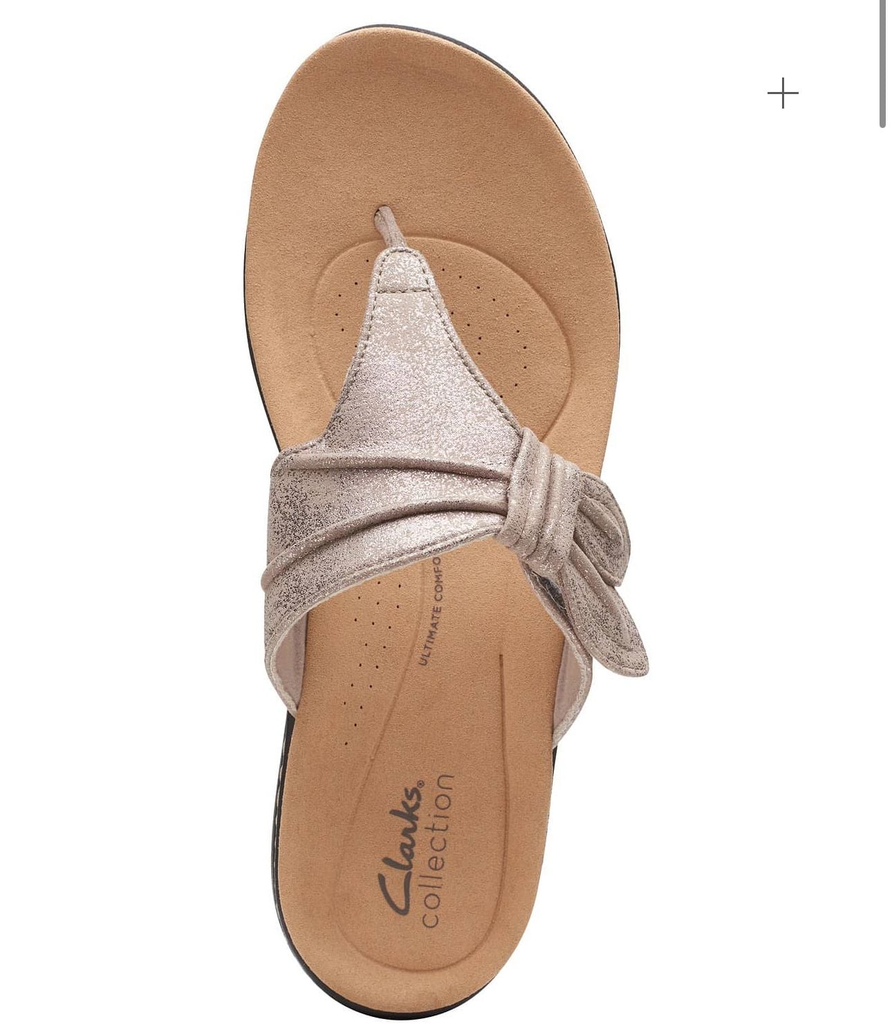 Clarks Laurieann Rae Flat Sandals Women's 12 Wide Gold Comfort Thong Shoes NIB 3