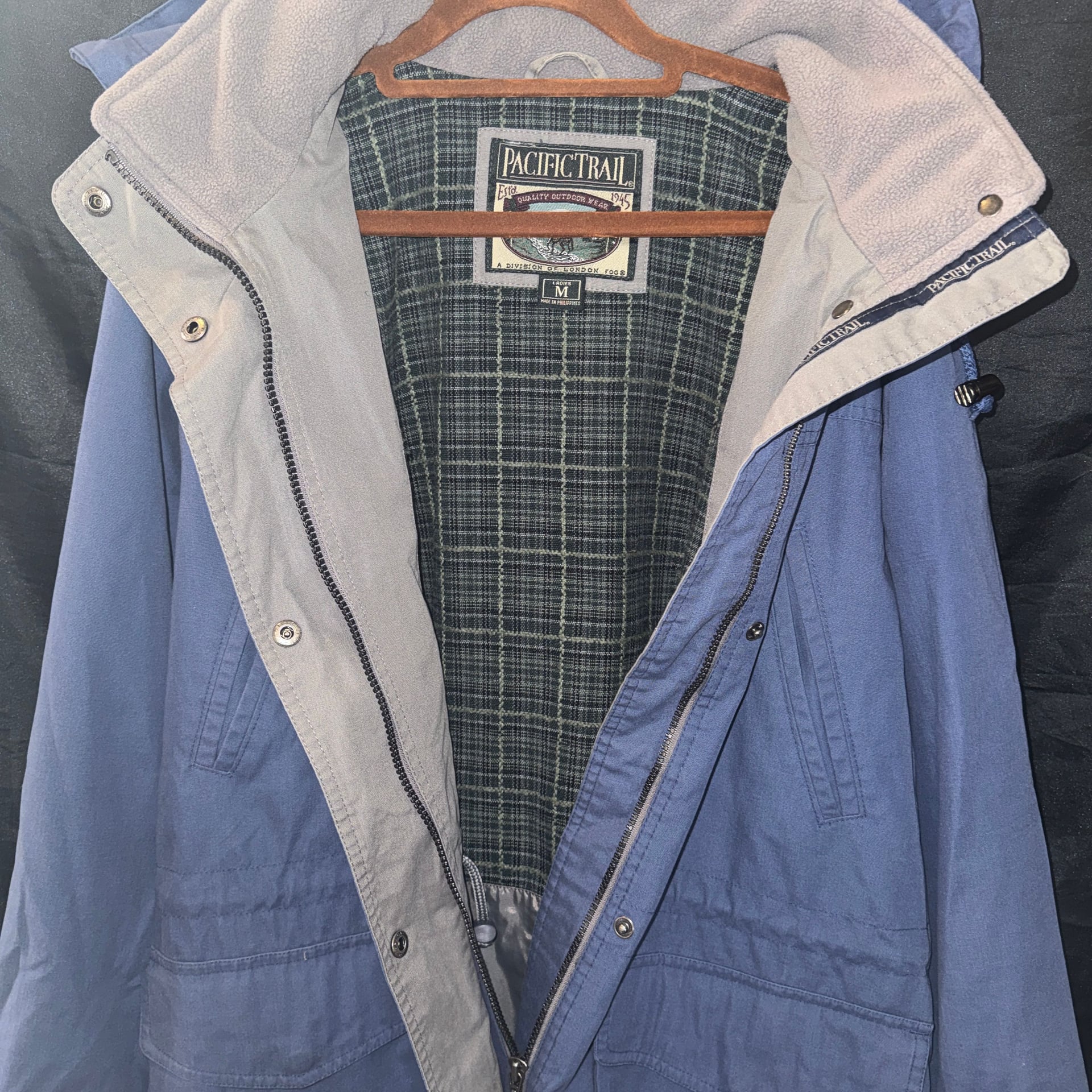 Eddie Bauer Vintage Barn Coat Mountain Parka Wool Plaid Lined Womens M USA Made 1