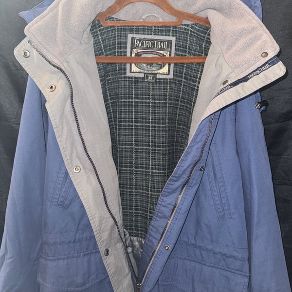 Eddie Bauer Vintage Barn Coat Mountain Parka Wool Plaid Lined Womens M USA Made