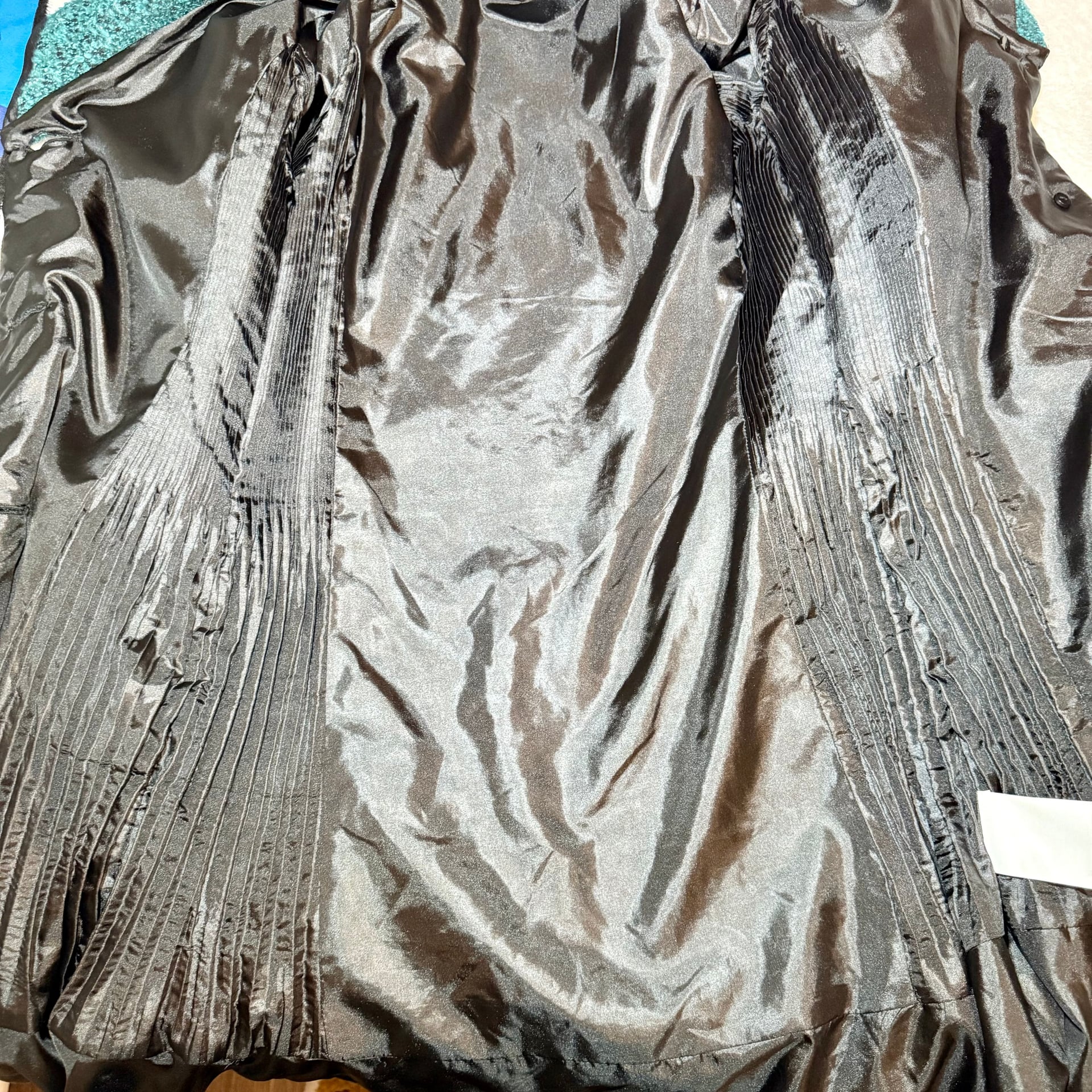 LINDI Teal Bouclé Textured Art Jacket / Asymmetric Button Coat Boutique – Size M 10