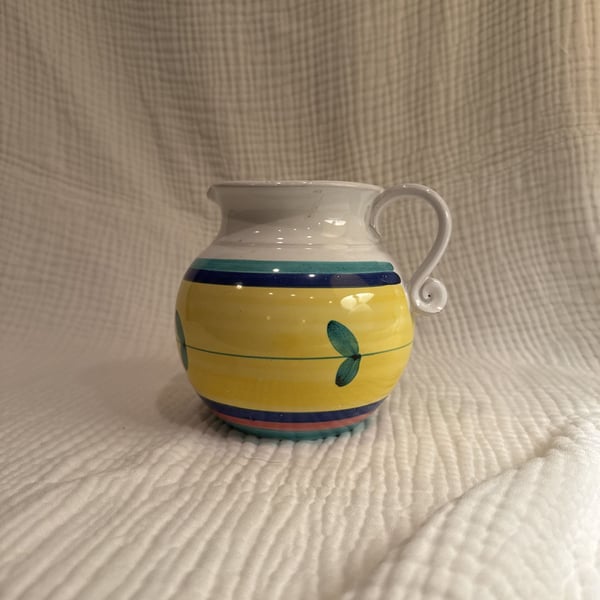 Caleca Carousel Hand-Painted Italian Pottery Pitcher