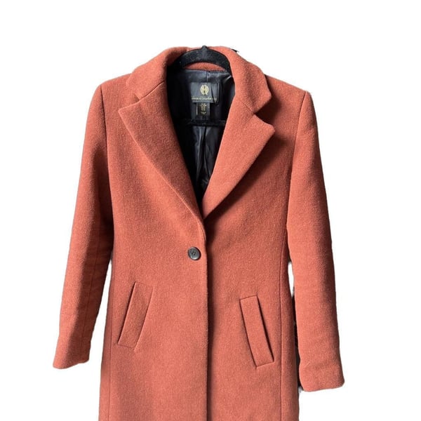 Designer House of Harlow 1960 l Brown Wool Blend Long Peacoat XS