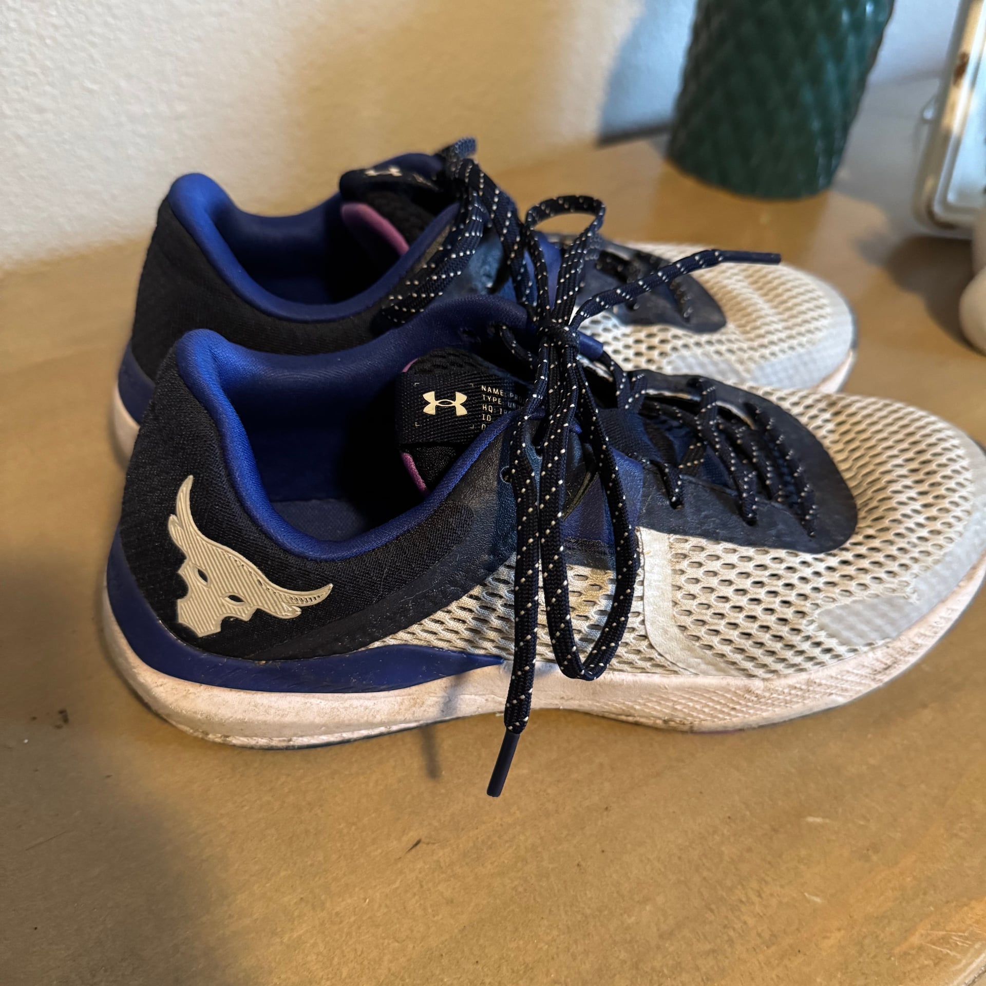 Under Armour Project Rock BSR 2 Training Shoes Grey Navy Mens 8 4