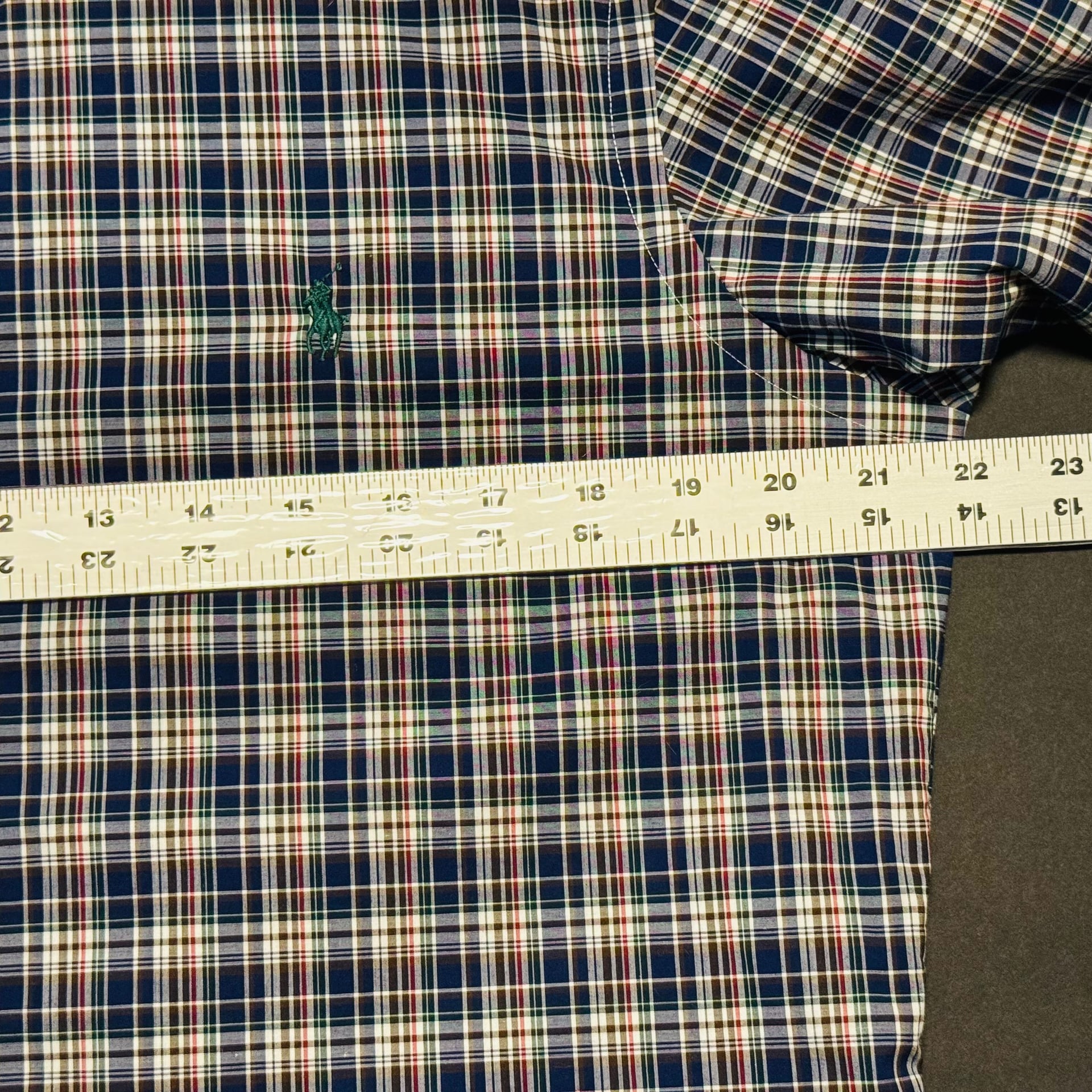 Ralph Lauren Plaid Shirt Button Down Custom Fit Stretch Cotton 15 1/2  7