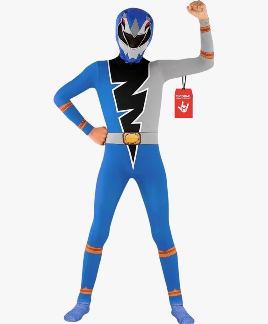 Morphsuits Blue Dino Fury Morphsuit Kids Costume,Size L 2