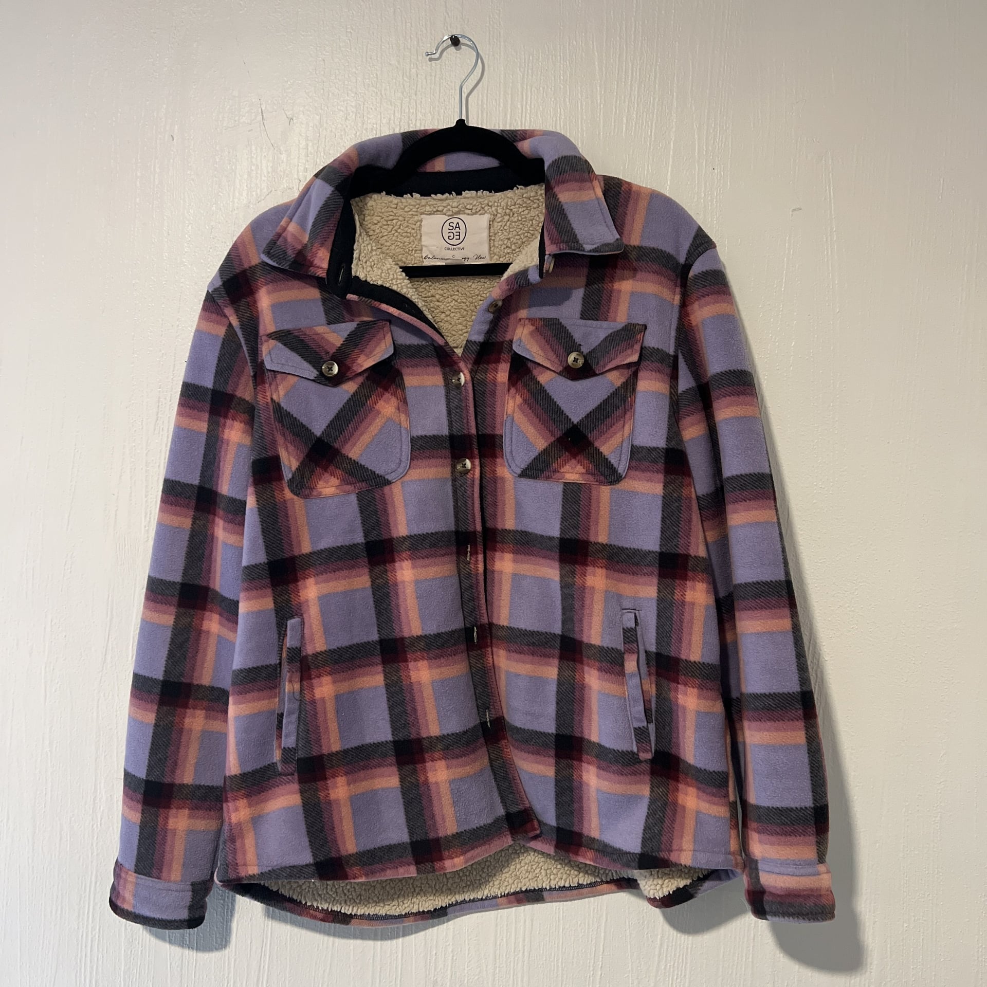 Sage Ladies' Plush Plaid Shirt Jacket - Colors - Sizes 1