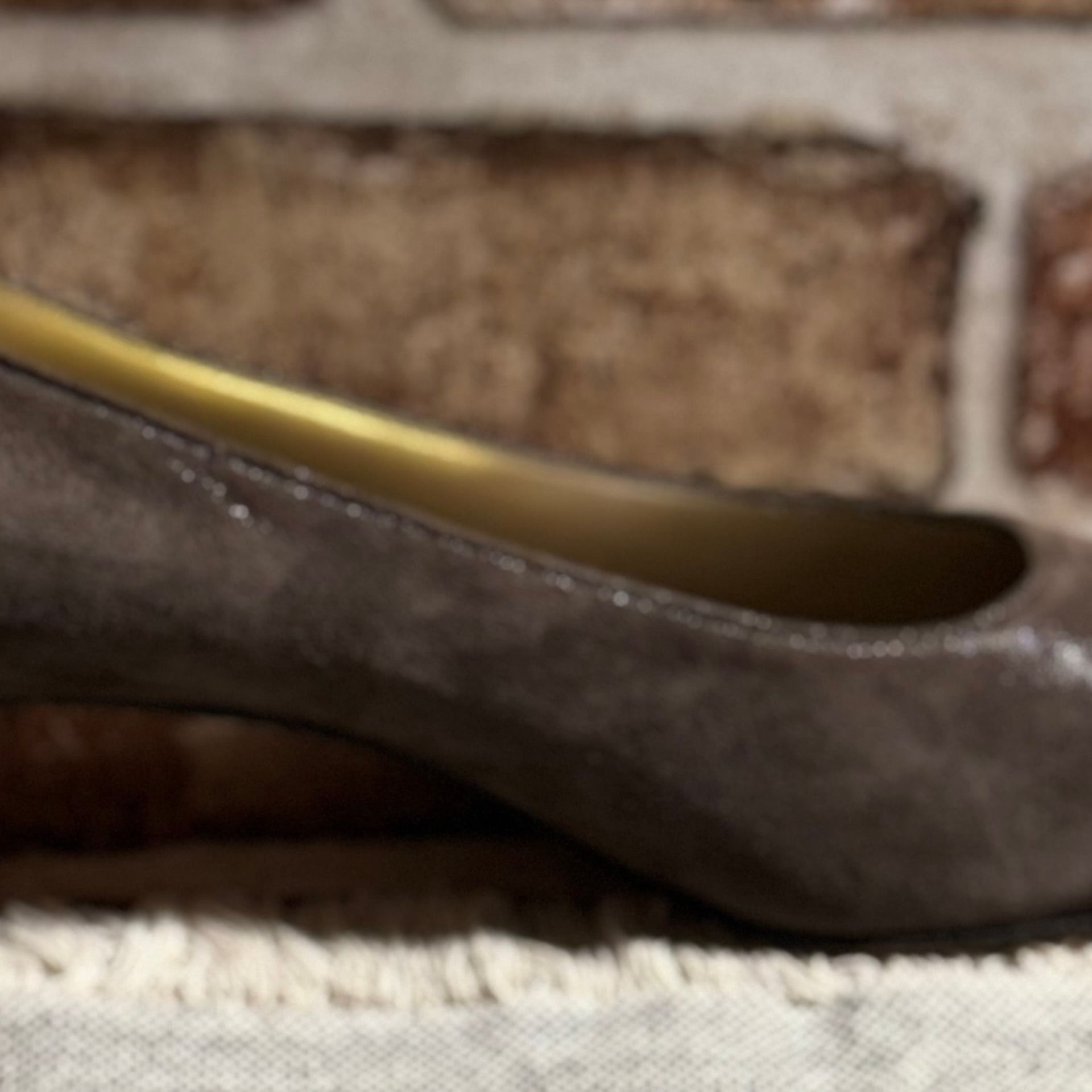 Salvatore Ferragamo Brown Metallic Pumps, Size 8.5 B Vintage Luxury 5
