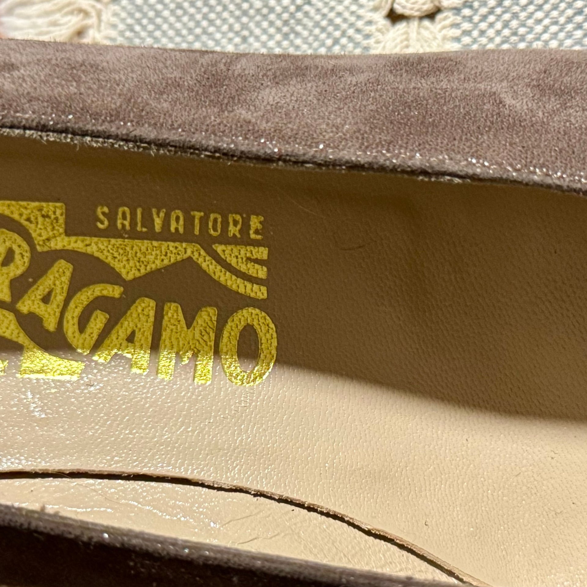 Salvatore Ferragamo Brown Metallic Pumps, Size 8.5 B Vintage Luxury 7
