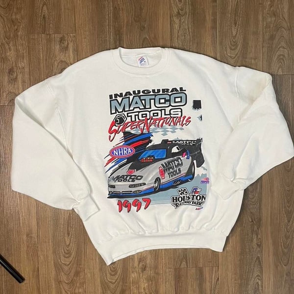 1997 MATCO TOOLS NHRA Drag Racing Made in USA Size XL Vintage Sweat-Shirt