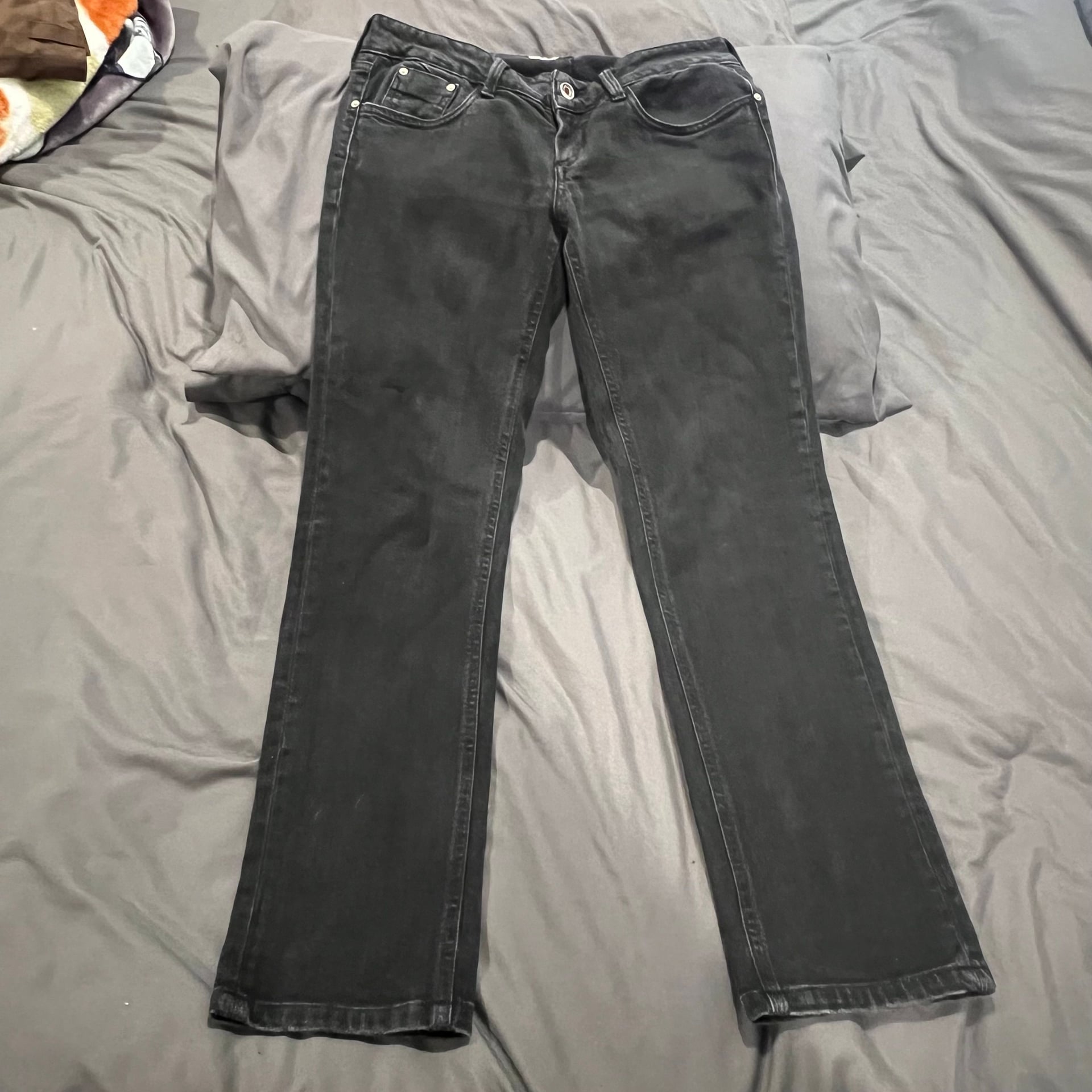 Meltin' Pot Women's Marylin Slim Straight Fit Black Denim Jeans Size 27 X 32 2