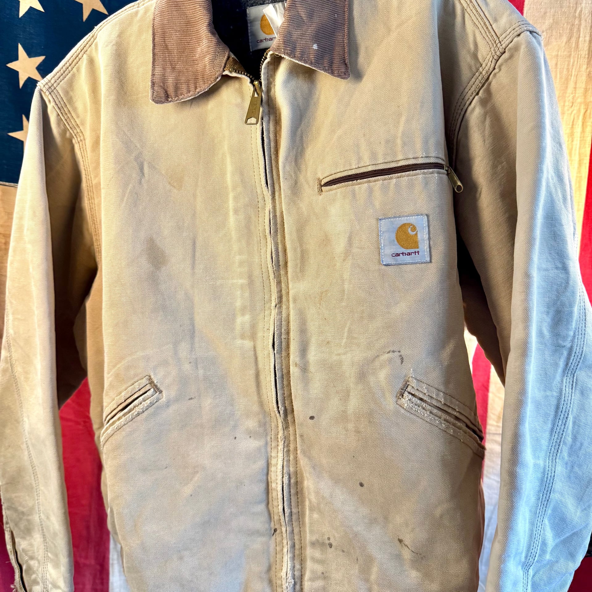 Vintage Carhartt Detroit J01 Brown Blanket Lined Jacket MEDIUM 3